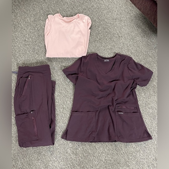 Jaanuu Pants & Jumpsuits Size Large Plum Jaanuu Jogger Scrub Set